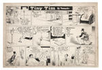 “TINY TIM” SUNDAY PAGE ORIGINAL ART TRIO WITH MIND CONTROLLING MUSIC TEACHER.