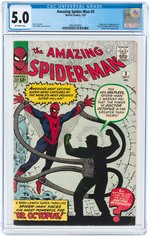 "THE AMAZING SPIDER-MAN" #3 JULY 1963 CGC 5.0 VG/FINE (FIRST DOCTOR OCTOPUS).