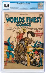 "WORLD'S FINEST COMICS" #42 SEPTEMBER-OCTOBER 1949 CGC 4.5 VG+.