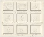 "THE FLINTSTONES - HOT LIPS HANNIGAN" STORYBOARD ORIGINAL ART LOT.