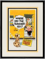 "THE FAMILY CIRCUS - WHERE DID THE SUMMER GO?" FRAMED ORIGINAL ART BY BIL KEANE.
