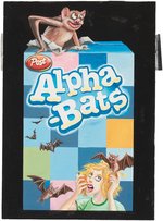 WACKY PACKAGES "ALPHA-BATS" ALPHA-BITS CEREAL CARD/STICKER ORIGINAL ART BY MATTHEW KIRSCHT.