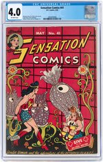 "SENSATION COMICS" #41 MAY 1945 CGC 4.0 VG.