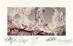YES "RELAYER" FULL BAND HAND-SIGNED LITHOGRAPH.