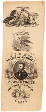 "U. S. GRANT PRIDE OF AMERICA" PORTRAIT RIBBON.