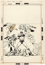 "SUPERBOY" #197 COMIC BOOK COVER ORIGINAL ART BY NICK CARDY FEATURING THE LEGION OF SUPER-HEROES.