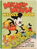 MICKEY MOUSE WADDLE BOOK" NEAR COMPLETE EXAMPLE WITH RARE BAND.