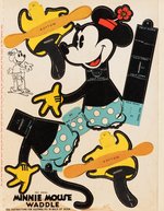 MICKEY MOUSE WADDLE BOOK" NEAR COMPLETE EXAMPLE WITH RARE BAND.