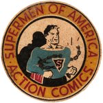 SUPERMAN "SUPERMEN OF AMERICA - ACTION COMICS" RARE PREMIUM EMBLEM/PATCH, LETTER & ENVELOPE.