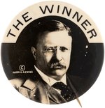 RARE ROOSEVELT "THE WINNER" REAL PHOTO PORTRAIT BUTTON UNLISTED IN HAKE.