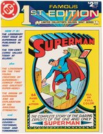 "SUPERMAN - FAMOUS 1st EDITION" COMIC BOOK REPRINT SIGNED BY JERRY SIEGEL & JOE SHUSTER.