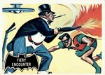 BATMAN TOPPS BLACK BAT #19 "FIERY ENCOUNTER" TRADING CARD ORIGINAL ART.