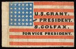 DELIGHTFUL GRANT & COLFAX 1868 CAMPAIGN PARADE FLAG.