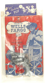 "TALES OF WELLS FARGO STARRING DALE ROBERTSON" CAP GUN WITH ORIGINAL STORE CARD DISPLAY.