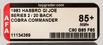"G.I. JOE - A REAL AMERICAN HERO" COBRA COMMANDER SERIES 2/20 BACK AFA 85+ NM+.