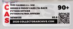 "G.I. JOE - PYTHON OFFICER" SERIES 9/34 BACK PROOF CARD CAS 90+.