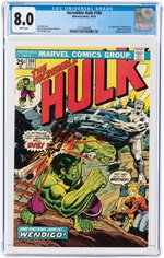 "INCREDIBLE HULK" #180 OCTOBER 1974 CGC 8.0 VF (FIRST WOLVERINE CAMEO).