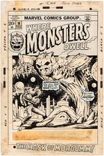 "WHERE MONSTER'S DWELL" #18 COMIC BOOK COVER ORIGINAL ART BY JIM STARLIN.
