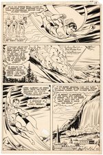 "THE NEW ADVENTURES OF SUPERBOY" #9 COMIC BOOK PAGE ORIGINAL ART BY KURT SCHAFFENBERGER.