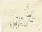 "GERTIE THE DINOSAUR" & WOOLY MAMMOTH ANIMATION ORIGINAL ART BY WINSOR McCAY.