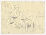 "GERTIE THE DINOSAUR" & WOOLY MAMMOTH ANIMATION ORIGINAL ART BY WINSOR McCAY.