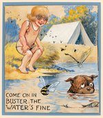 BUSTER BROWN & TIGE 1914 CALENDAR POSTCARD ORIGINAL ART BY R.F. OUTCAULT.