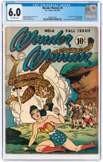 "WONDER WOMAN" #6 FALL 1943 CGC 6.0 FINE (FIRST CHEETAH).