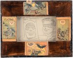 BATMAN & ROBIN PENCIL ORIGINAL ART SKETCH BY BOB KANE IN CUSTOM FRAMED DISPLAY.