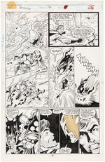 "NEW WARRIORS" VOL. 1 #12 COMIC BOOK PAGE ORIGINAL ART BY MARK BAGLEY.