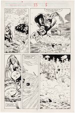 "MARVEL COMICS PRESENTS" VOL. 1 #55 COMIC BOOK PAGE ORIGINAL ART BY DAVID ROSS (HULK VS. WOLVERINE).