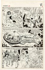 "AVENGERS" #26 COMIC BOOK PAGE ORIGINAL ART BY DON HECK.