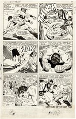 "STRANGE TALES" #145 COMIC BOOK PAGE ORIGINAL ART BY DON HECK OVER JACK KIRBY LAYOUTS.