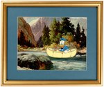 DONALD DUCK "DONALD'S VACATION" FRAMED ANIMATION CEL.