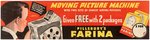 "PILLSBURY'S FARINA THREE STOOGES MOVING PICTURE MACHINE" RARE PROMOTIONAL STORE SIGN.