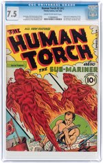 "HUMAN TORCH" #2 (#1) FALL 1940 CGC 7.5 VF- (FIRST TORO).
