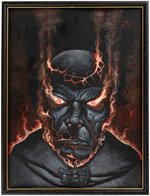 THE LORD OF THE RINGS - SAURON FRAMED ORIGINAL ART COMMISSION BY MARK E. ROGERS.