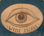 LINCOLN & HAMLIN "WIDE AWAKE" 1860 HAND PAINTED ALL-SEEING-EYE PARADE BANNER.