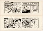 DICK TRACY 1974 DAILY STRIP ORIGINAL ART FOR FULL WEEK BY CHESTER GOULD.
