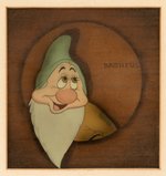 SNOW WHITE AND THE SEVEN DWARFS FRAMED COURVOISIER PRODUCTION CEL SETUP FEATURING BASHFUL.