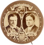 ROOSEVELT & JOHNSON 1912 PROGRESSIVE PARTY REAL PHOTO JUGATE BUTTON.
