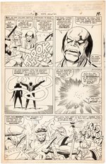 THOR #128 COMIC BOOK PAGE ORIGINAL ART BY JACK KIRBY & VINCE COLLETTA.