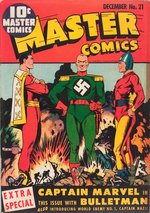 MASTER COMICS #21 CAPTAIN MARVEL & BULLETMAN COVER RECREATION ORIGINAL ART BY MURPHY ANDERSON.
