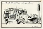 HOT ROD CARTOONS/CARtoons VW BUS ONE PAGE STORY ORIGINAL ART BY ERROL McCARTHY.