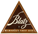 "BLATZ MILWAUKEE'S FINEST BEER" 2-SIDED TIN LITHO/PLASTIC LIGHT-UP SIGN.