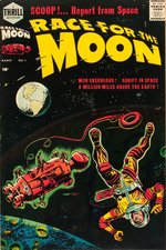 RACE FOR THE MOON #1 COMIC BOOK TITLE PAGE ORIGINAL ART BY BOB POWELL.