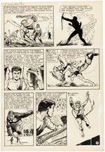 CAVE GIRL #14 COMIC BOOK PAGES ORIGINAL ART PAIR BY BOB POWELL.