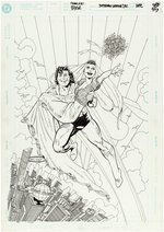 SUPERMAN: THE WEDDING ALBUM #1 COMIC BOOK COVER ORIGINAL ART BY JOHN BYRNE.
