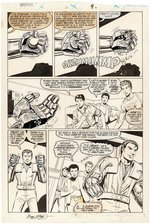 SPITFIRE AND THE TROUBLESHOOTERS #2 COMIC BOOK PAGE ORIGINAL ART PAIR BY HERB TRIMPE.