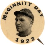 1923 JOE McGINNITY (HOF) DAY BUTTON.