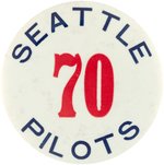SEATTLE PILOTS RARE VENDOR/USHER BALLPARK LARGE BUTTON FOR TEAM'S ONLY SEASON.